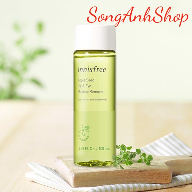 Nước tẩy trang mắt môi Táo Xanh Innisfree – Apple Juicy Emulsion Lip & Eye Remover 100ml