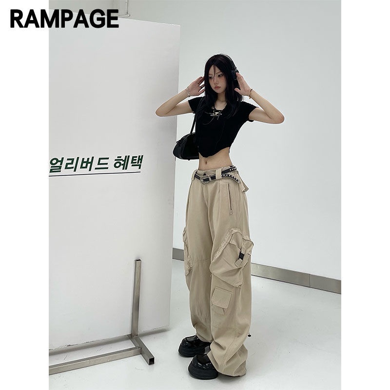 Quần Yếm Cotton Dáng Suông Có Túi Lớn Phong Cách Đường Phố Retro Cho Nam Nữ