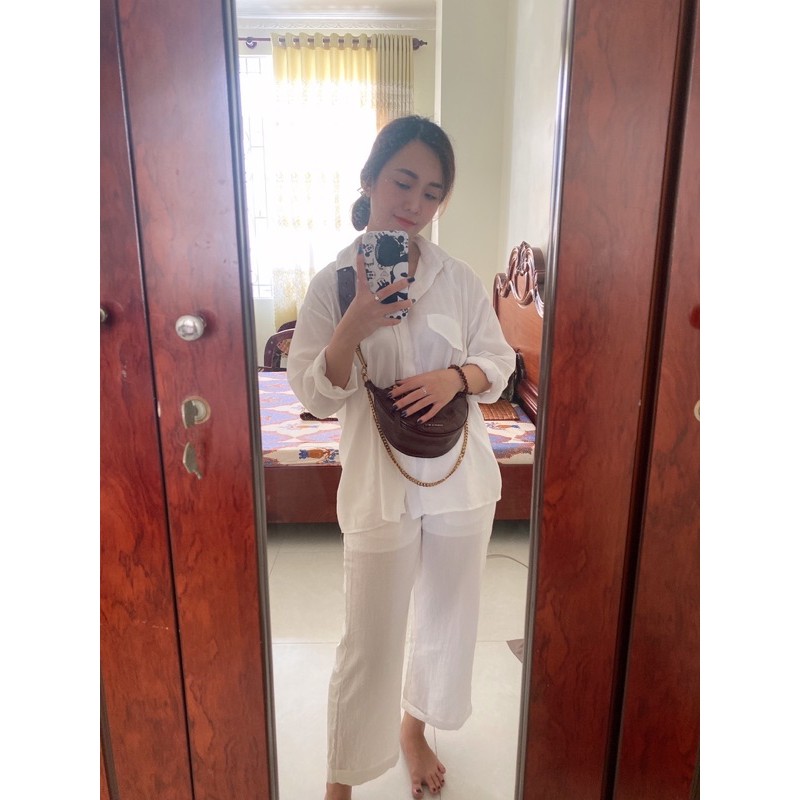 Thanh lý set sơ mi quần trắng như hình