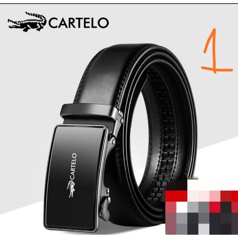 thắt lưng cá sấu Cartelo, thắt lưng nam da bò cao cấp,