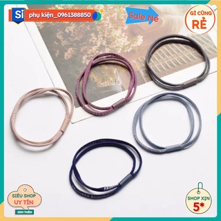 Dây thun cột tóc nữ in hình chữ giao ngẫu nhiên