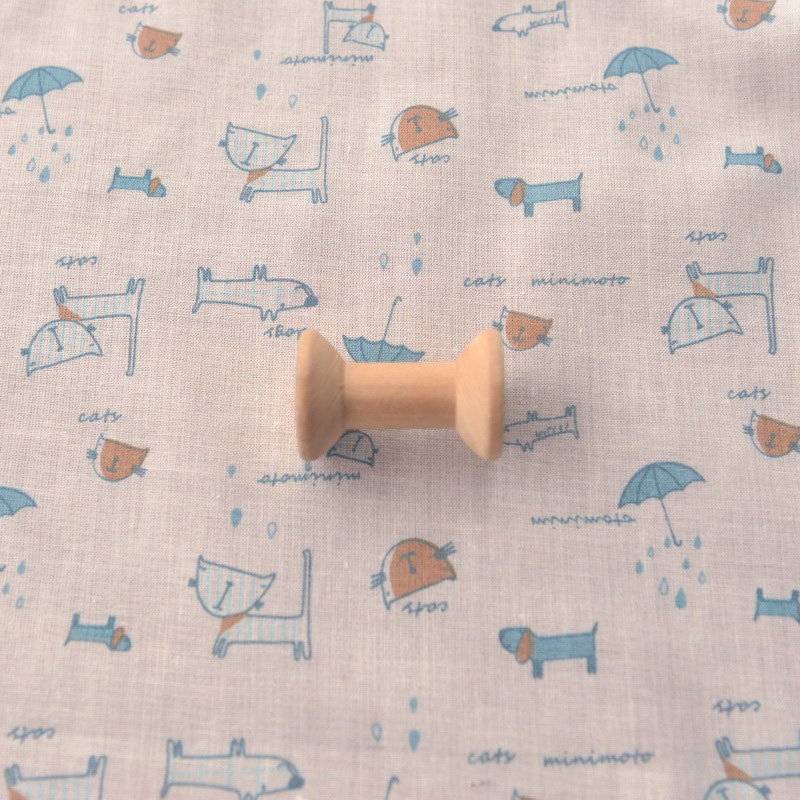 Vải may quần áo trẻ em chất liệu cotton hình cún và mèo