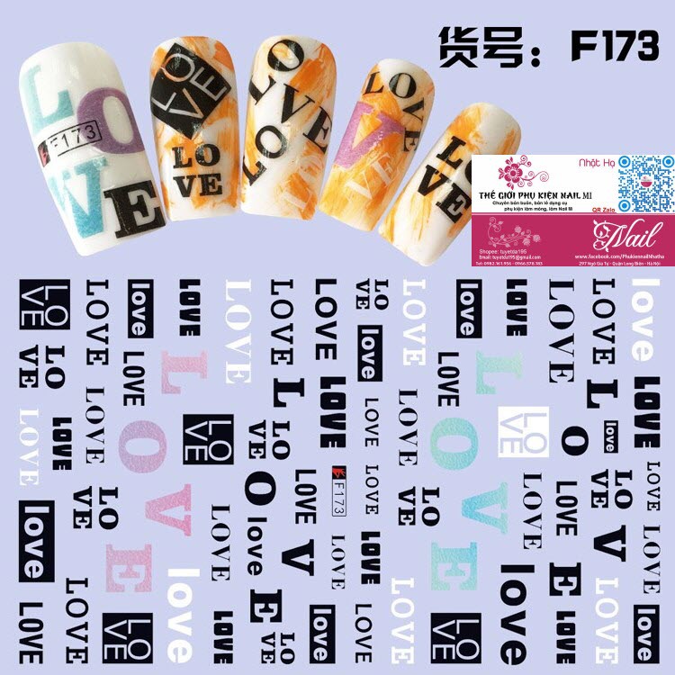 Nail Sticker Chữ Tình Yêu LOVE - Dán Móng Tay 3D Tuyệt Đẹp