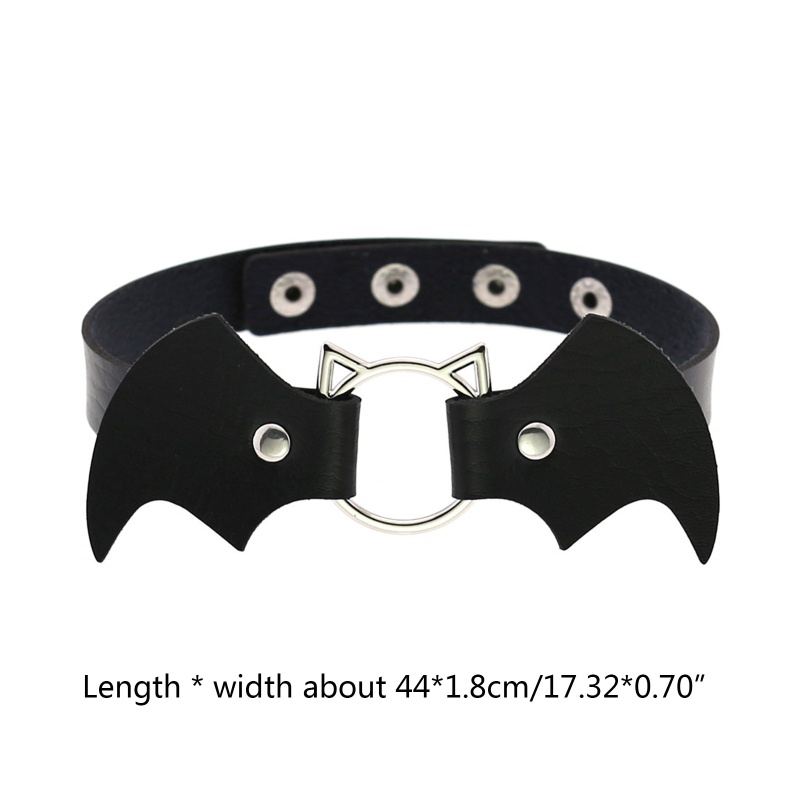 Vòng Cổ Choker Bằng Da Hình Dơi Phong Cách Gothic Punk Dành Cho Dịp Halloween / Giáng Sinh