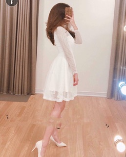 Đầm dạ tiệc phối lưới sang chảnh
