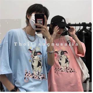 Áo thun tay lỡ bò sữa / Áo phông tay lỡ bò sữa