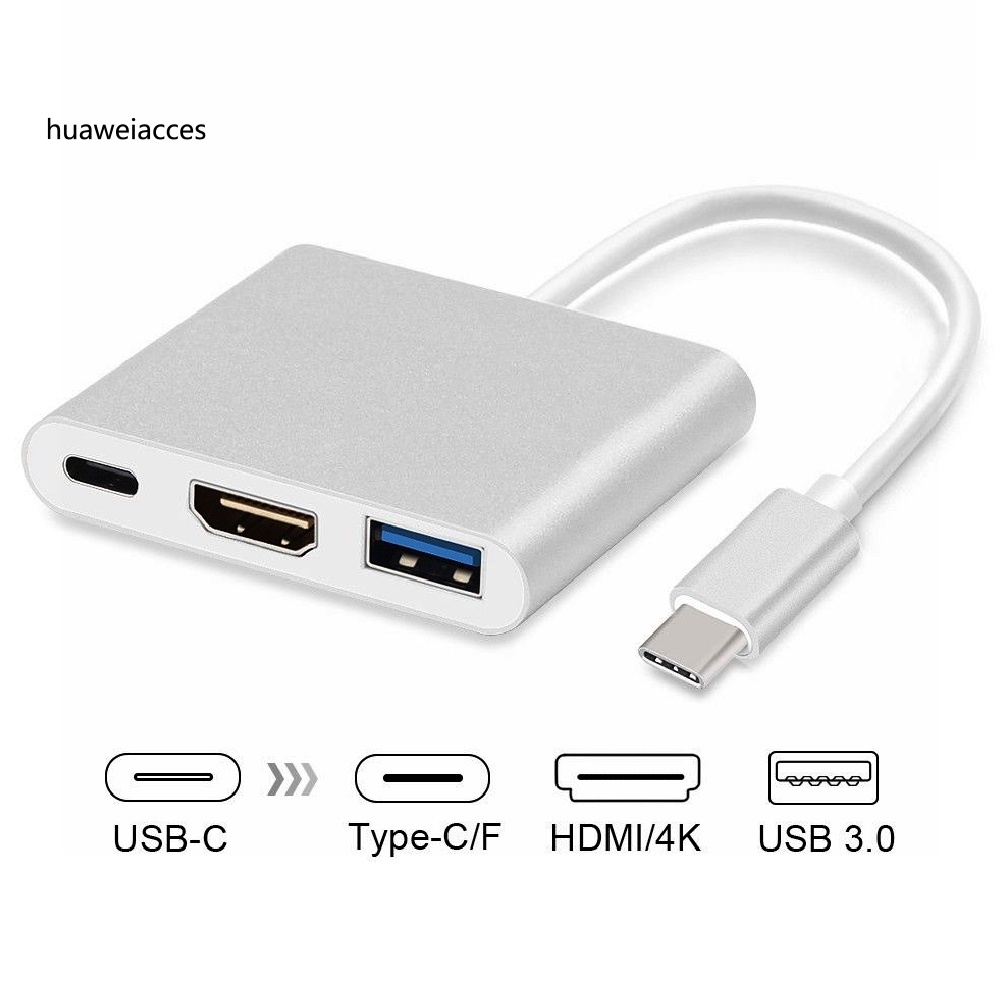Bộ Chuyển Đổi Hua 3 Trong 1 Usb 3.1 Type C Sang 4k Hdmi-Compatible Usb 3.0 Hub | BigBuy360 - bigbuy360.vn
