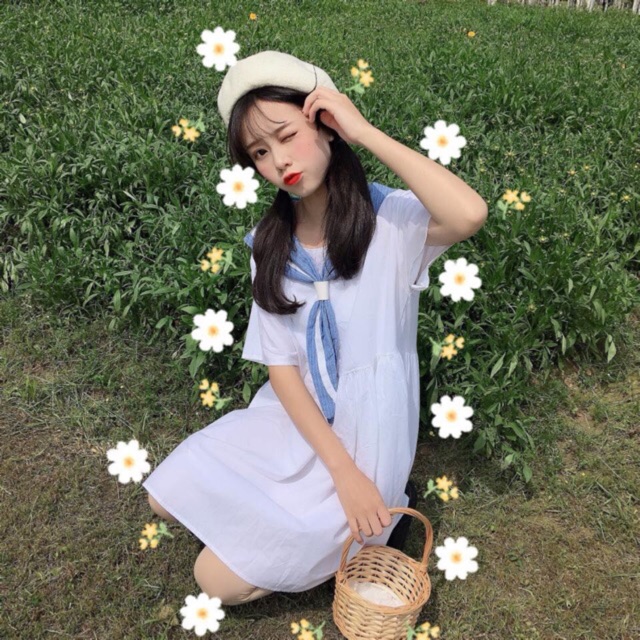 Đầm babydoll thủy thủ