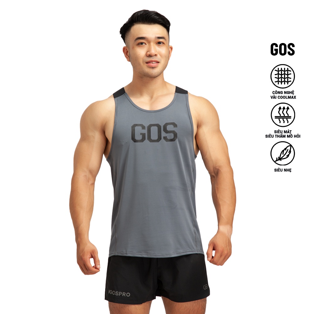 [Mã BMLTA50 giảm 10% đơn 99K] Áo ba lỗ thể thao GOS [SIÊU NHẸ SIÊU MÁT] Xám S2