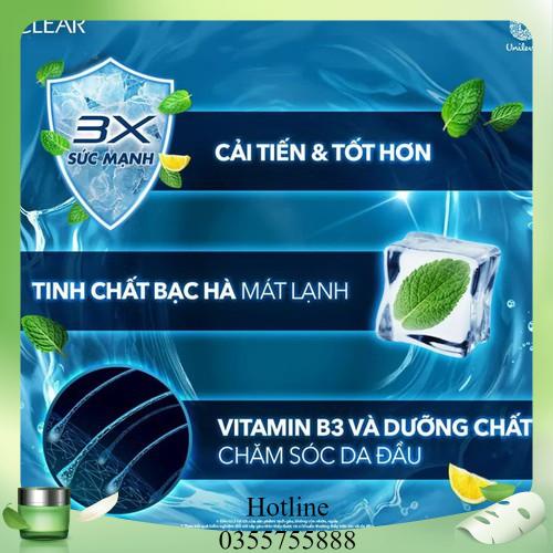 Dầu gội sạch gàu Clear mát lạnh bạc hà 880g