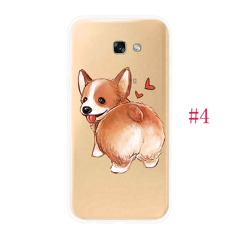 Ốp lưng TPU mềm cho Samsung Galaxy A3 A5 A7 2016 2017 Mèo và chó dễ thương Hoa văn