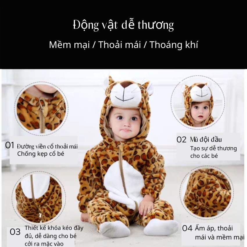 Bộ lông liền thú cho bé từ 1-4 tuổi