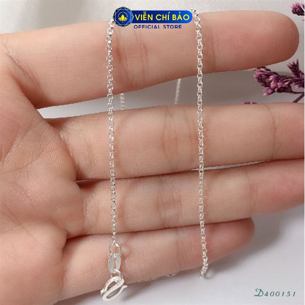 Dây chuyền bạc nữ dạng xích tròn chất liệu bạc S925 thời trang phụ kiện trang sức nữ Viễn Chí Bảo D400151