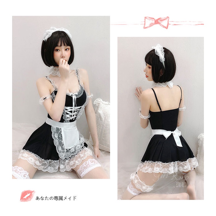 Bộ đồ hóa trang cô hầu gái phối ren thiết kế khoét sâu gợi cảm cho nữ | BigBuy360 - bigbuy360.vn