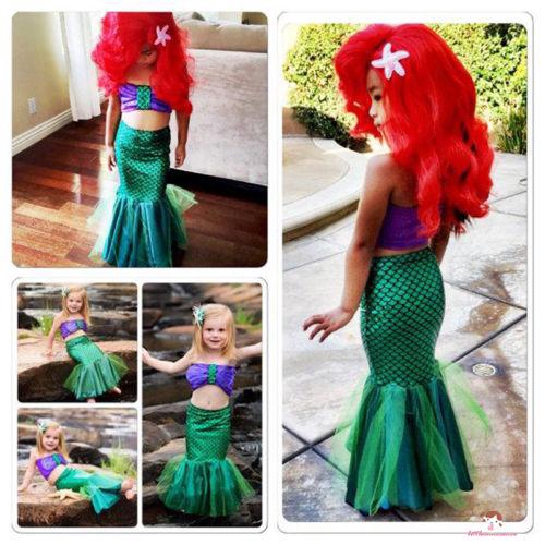 ❤XZQ-Princess Kids Baby Girls Mermaid Tails Swimwear Swimsuit Swimmable Dress Costume