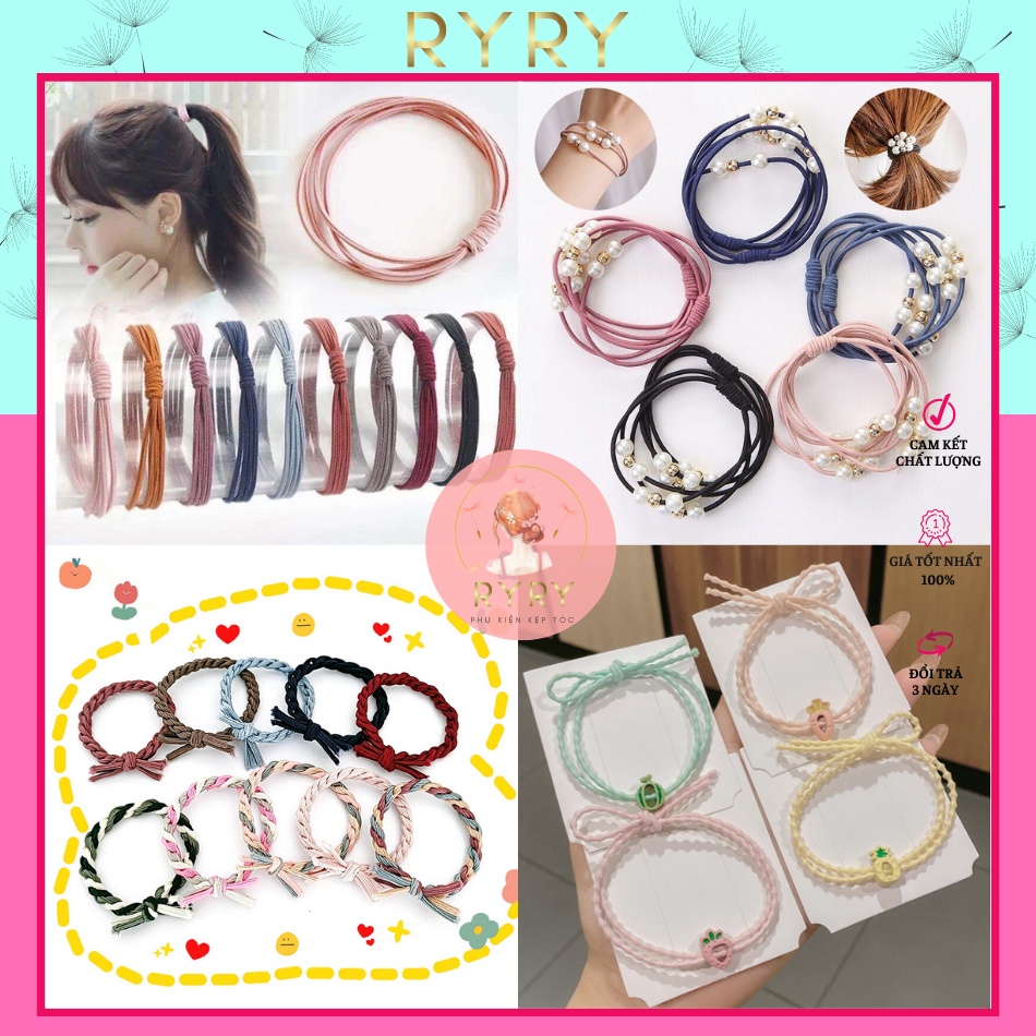 Dây Cột Tóc Dây Buộc Tóc Đơn Giản Nhiều Kiểu Phong Cách Hàn Quốc Cho Nữ