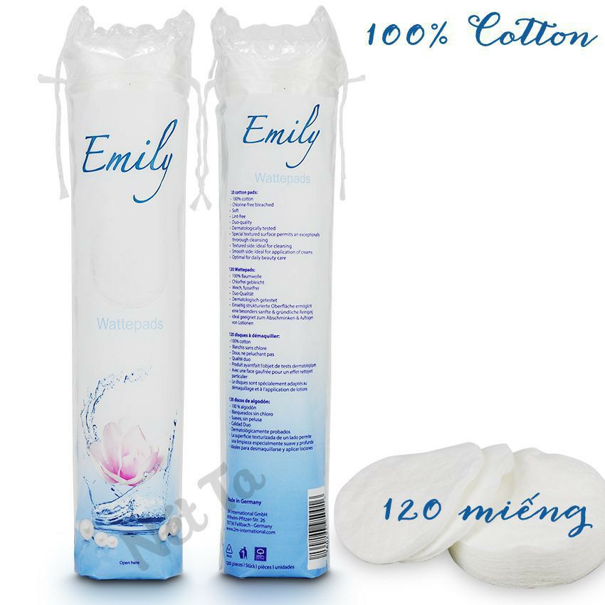 Bông Tẩy Trang Emily Đức -100% Bông Cotton Gói 120 Miếng. | BigBuy360 - bigbuy360.vn