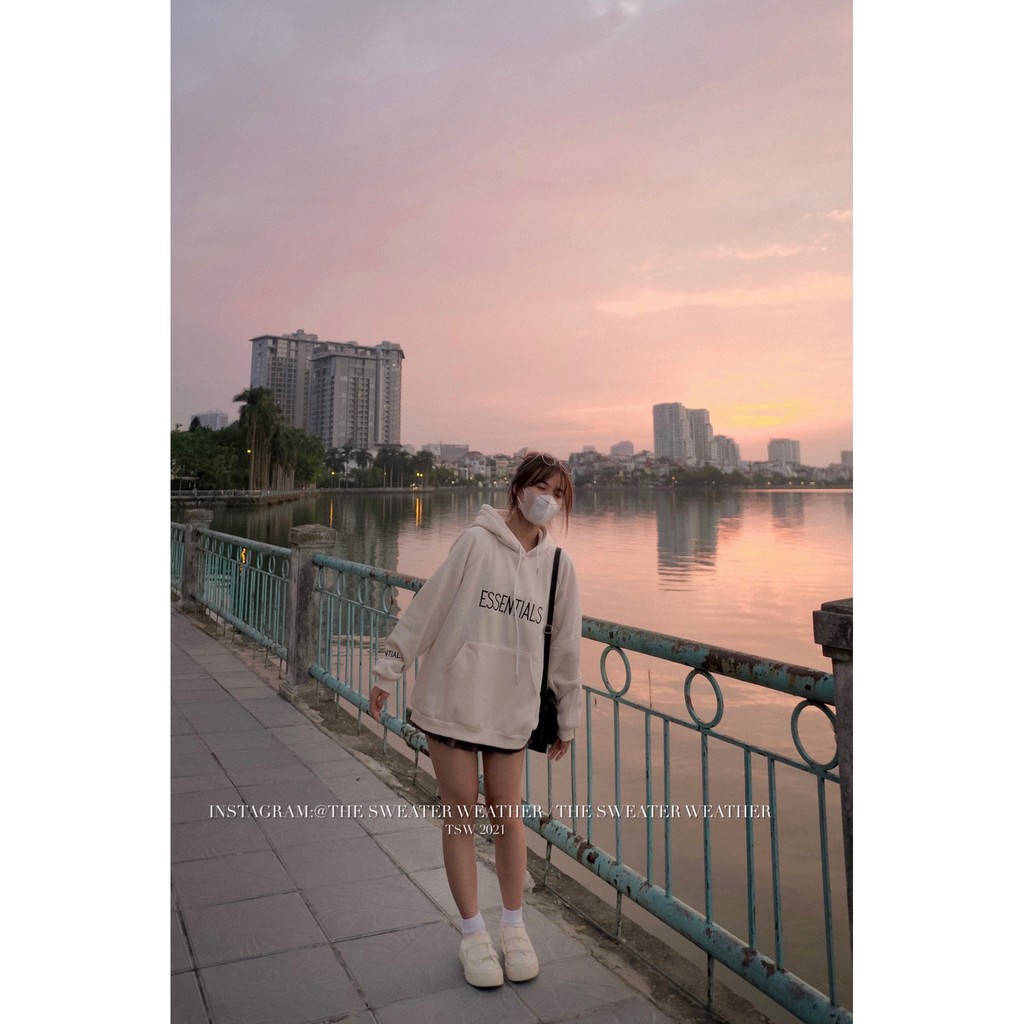 (Ảnh thật) Áo nỉ bông trơn cổ tròn/hoodie chữ E the.sweaterweather TSW | BigBuy360 - bigbuy360.vn