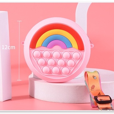 Túi pop it cho bé gái giá rẻ đeo chéo giảm căng thẳng bóp bong bóng bánh rán tròn dễ thương Fullbaby 041