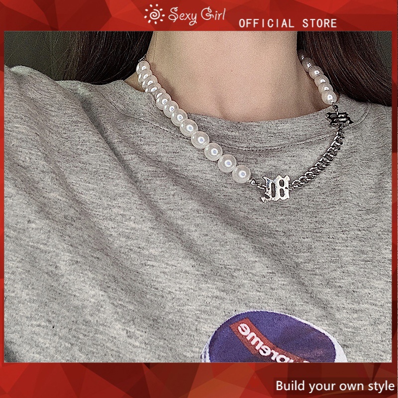 Vòng Cổ Choker Phối Ren Đính Ngọc Trai Thời Trang Cho Nữ
