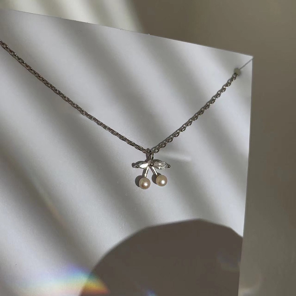 Vòng cổ Ngọc Yanqueens Trai Hình Trái Cherry Sang Trọng Đơn Giản Dành Cho Nữ