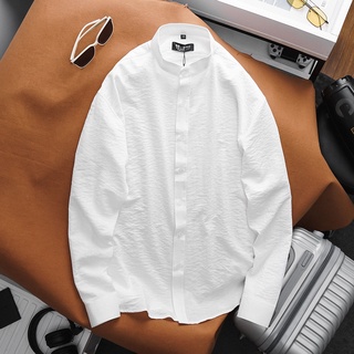 Sơ mi nam tay dài vải đũi không túi - đũi TD trơn