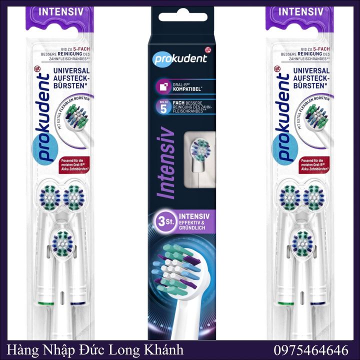 Đầu Bàn Chải Điện Prokudent Intensiv (Universal) Made In Germany 1 Set 3 Cái