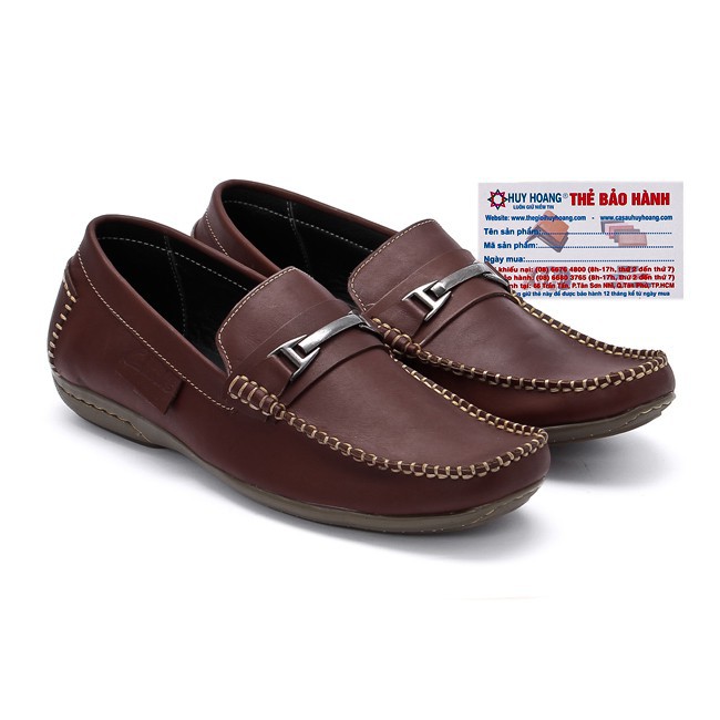 Giày mọi nam da bò màu nâu đỏ HW7115