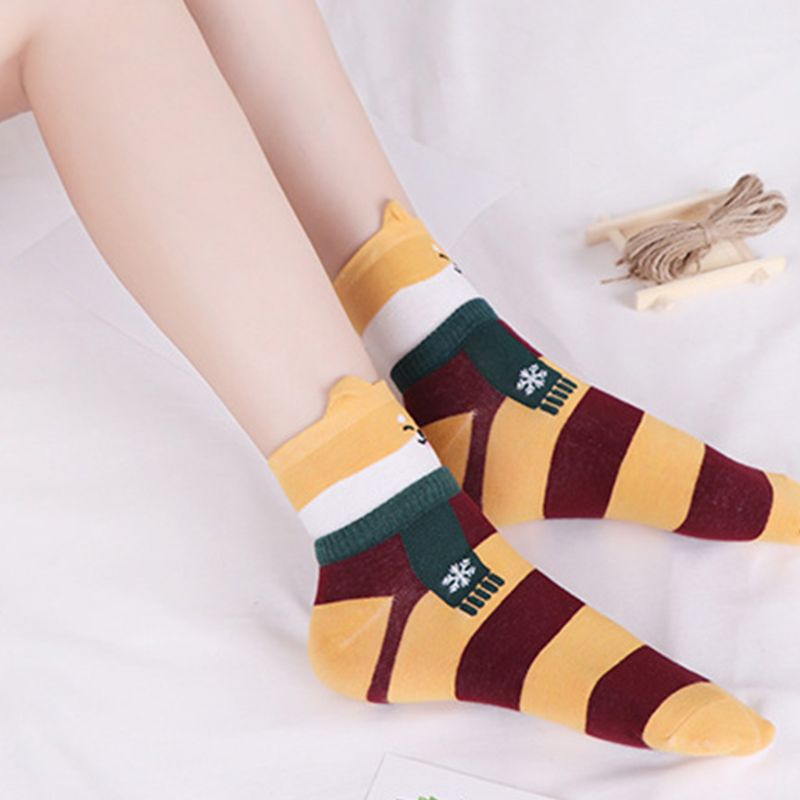 5 Đôi Tất Chân In Hình Thú Hoạt Hình 3D Cho Nữ