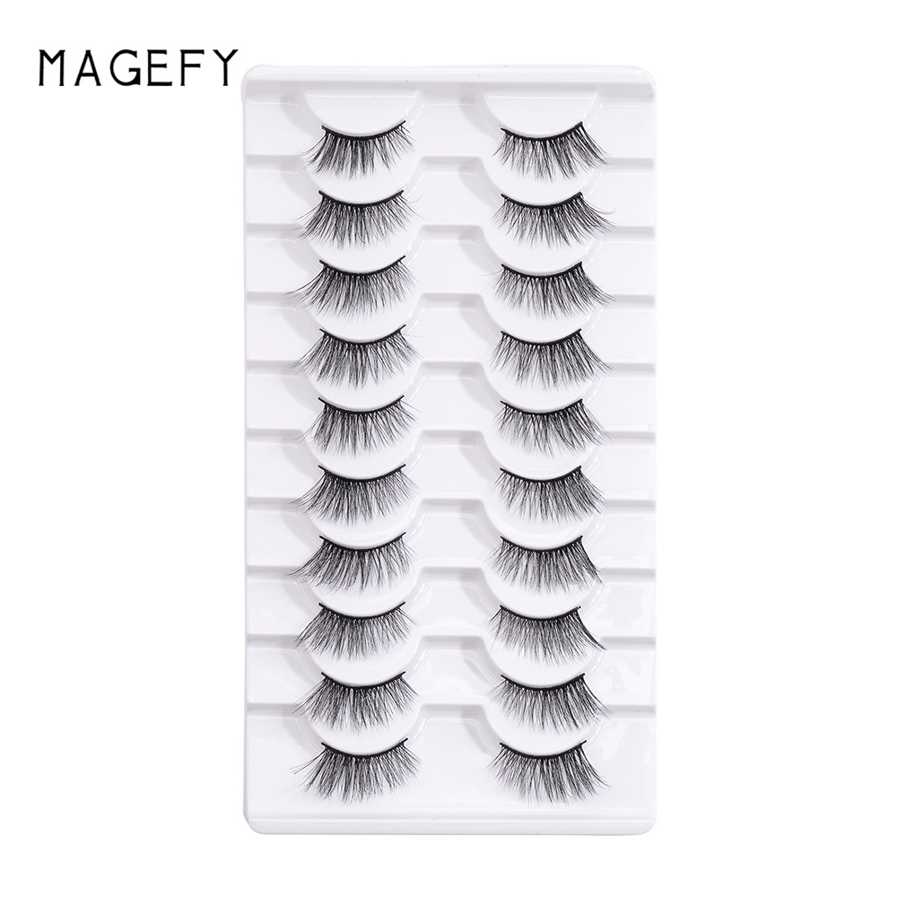 Set 10 Cặp Lông Mi Giả Mềm Mại Và Dài Tự Nhiên MAGEFY