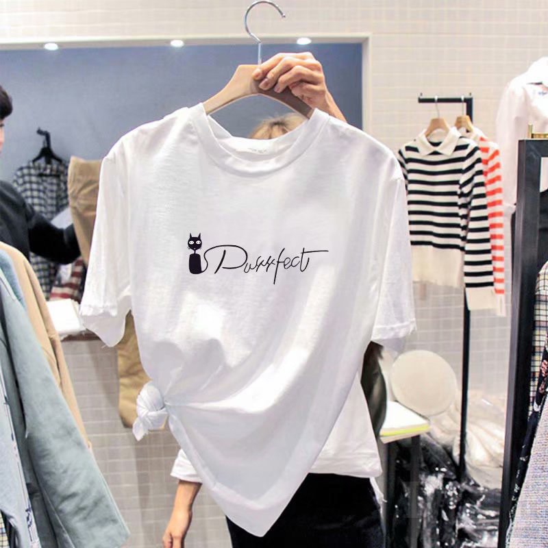 Áo Thun Cotton Thời Trang Mùa Hè Phong Cách Hàn Quốc  Áo Thun Ngắn Tay Dáng Ôm In Hoạt Hình Thời Trang Cá Tính