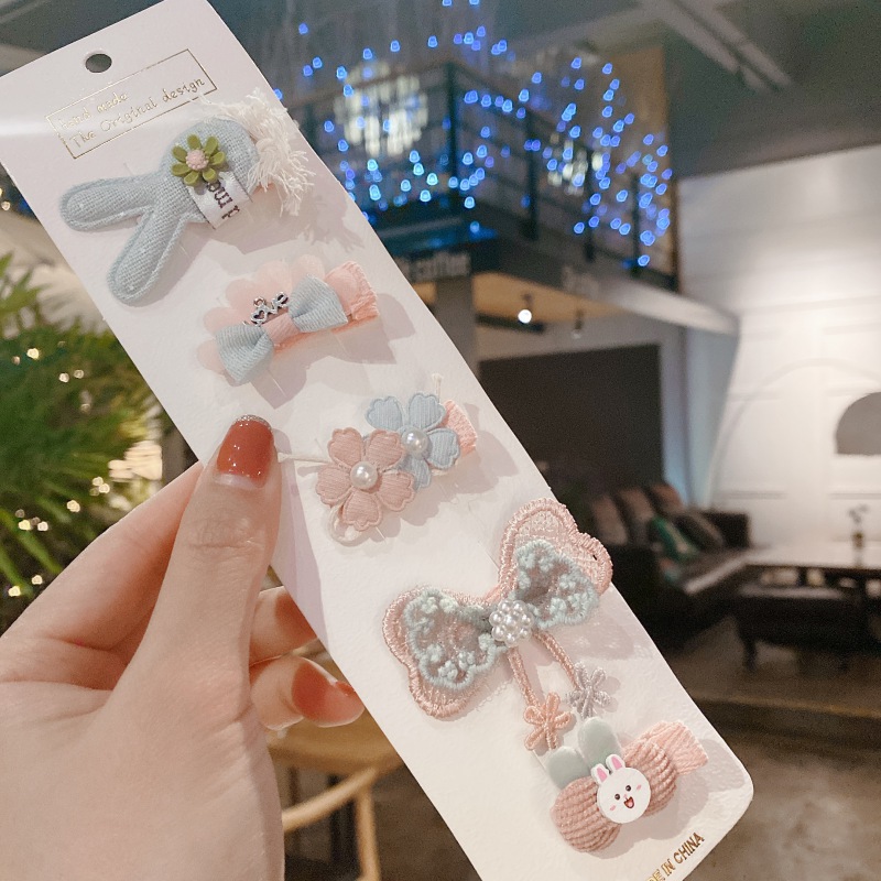 Bộ Kẹp Tóc Dễ Thương Kiểu Hoạt Hình Phong Cách Hàn Quốc Cho Bé Gái