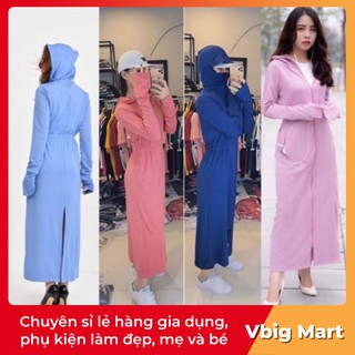 Áo choàng chống nắng vải thông hơi kim cương dáng dài toàn thân.