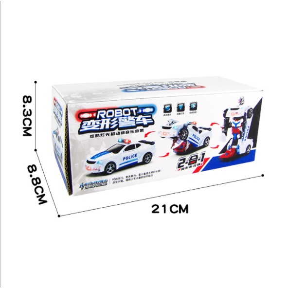 [Hàng Sẵn] Đồ Chơi Robot Cảnh Sát Điện Tử Biến Hình Thông Minh 2in1