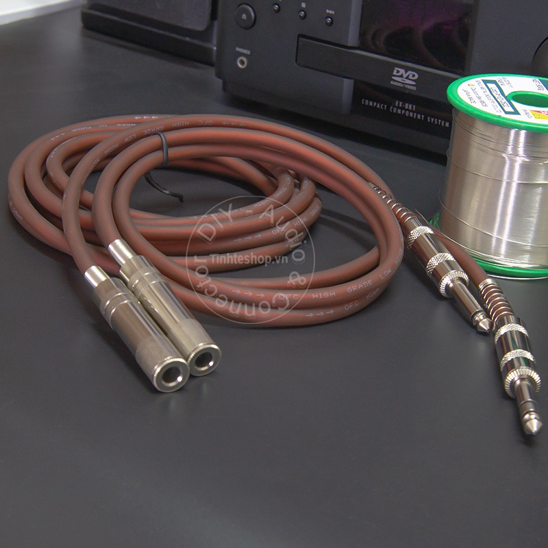 Dây 6.5mm đực ra 6.5mm cái stereo DIY 0.5M đến 5M - 6.35mm male to 6.5mm female cable