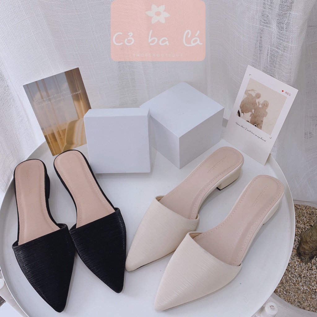 DÉP SỤC NỮ COBALA SHOES - DÉP ĐẾ BỆT DA TRƠN - DÉP BÍT MŨI THỜI TRANG GÓT THẤP - SỤC MŨI NHỌN D20114700