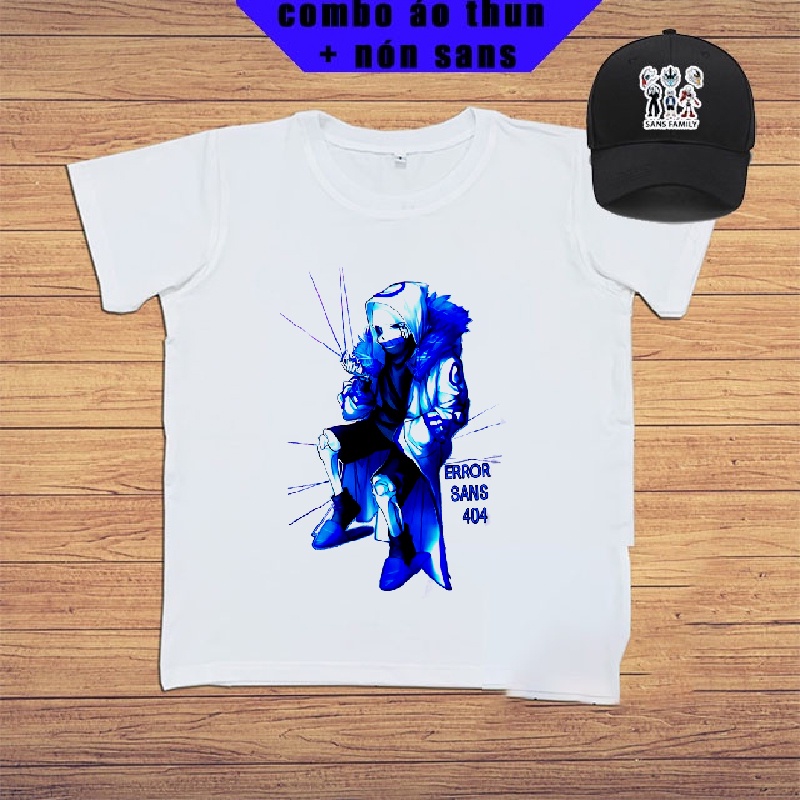 SALE Combo Áo thun và nón in hình bé sans error 404 fell family pháp sư biệt đội gangster mẫu HOT giá rẻ