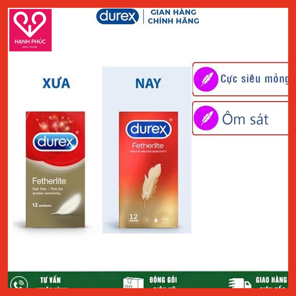 Bao Cao Su Durex Fetherlite Siêu Mỏng [CHE TÊN], Bcs Kéo dài Thời Gian, Chống Xuất Tinh Sớm, nhiều gel tăng khoái cảm