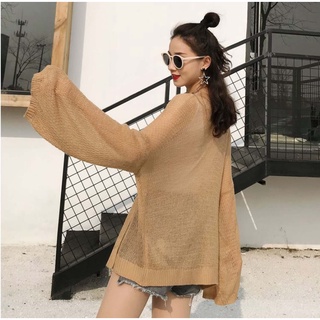 Áo khoác nữ cardigan chất len mỏng khoác ngoài style hàn quốc-3 màu