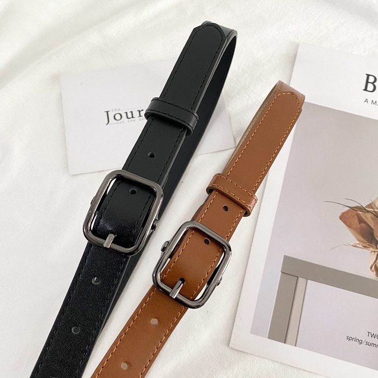 Thắt lưng bản nhỏ BROO nhiều màu, dây nịt lưng 2.3cm phong cách ulzzang unisex phù hợp nam nữ