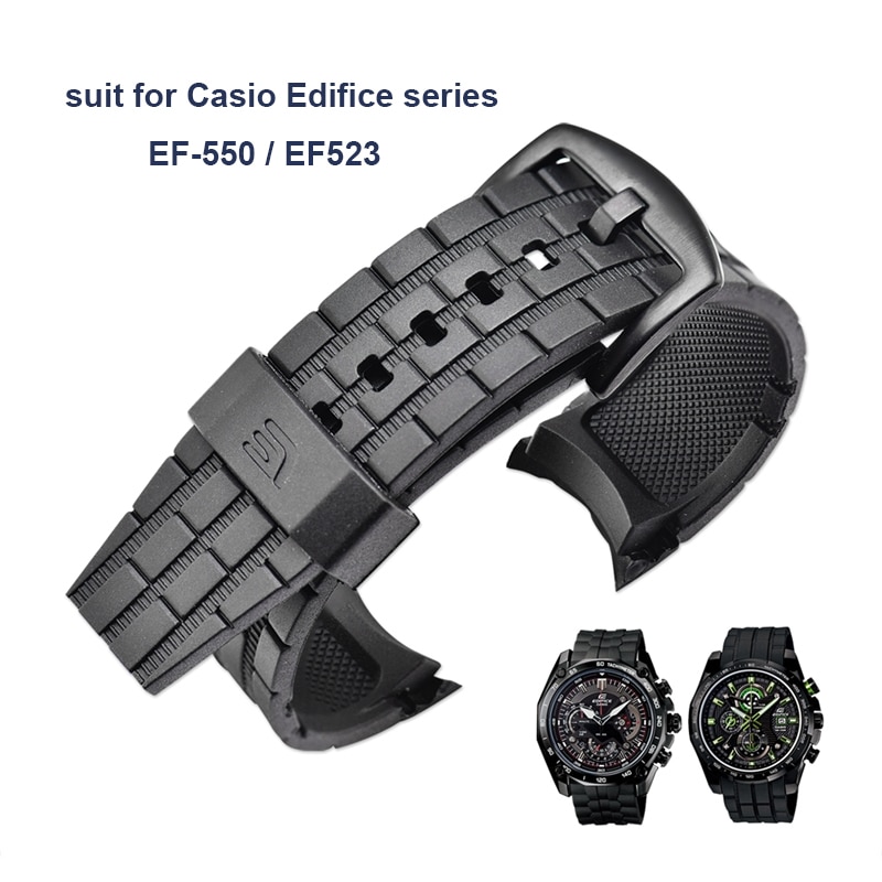 Đồng hồ đeo tay dây đeo Pin Buckle Đồng hồ đeo tay PU cho Casio Edifice Series EF-550 / EF-523