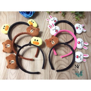 Băng đô cài tóc gấu brown + thỏ cony