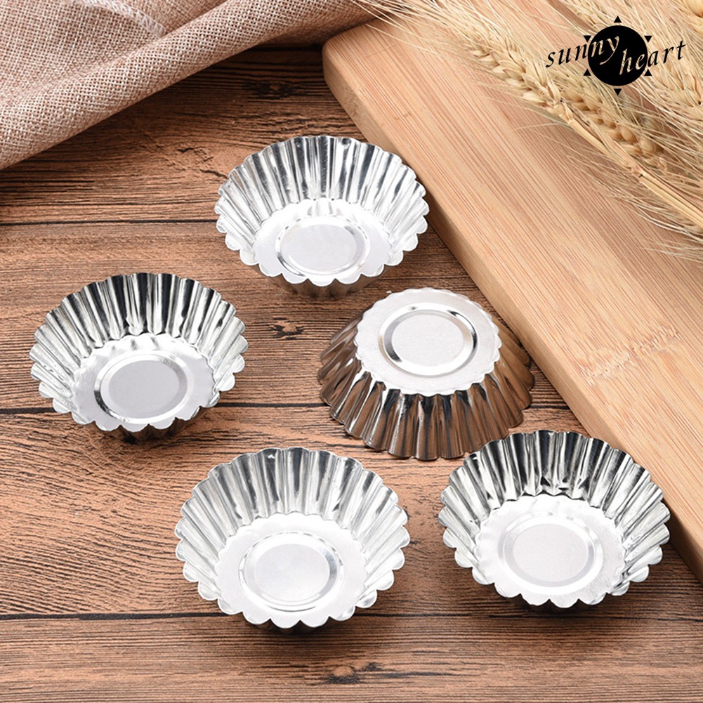 (Hàng Mới Về) Set 10 Khuôn Nhôm Làm Bánh Trứng Tiện Dụng