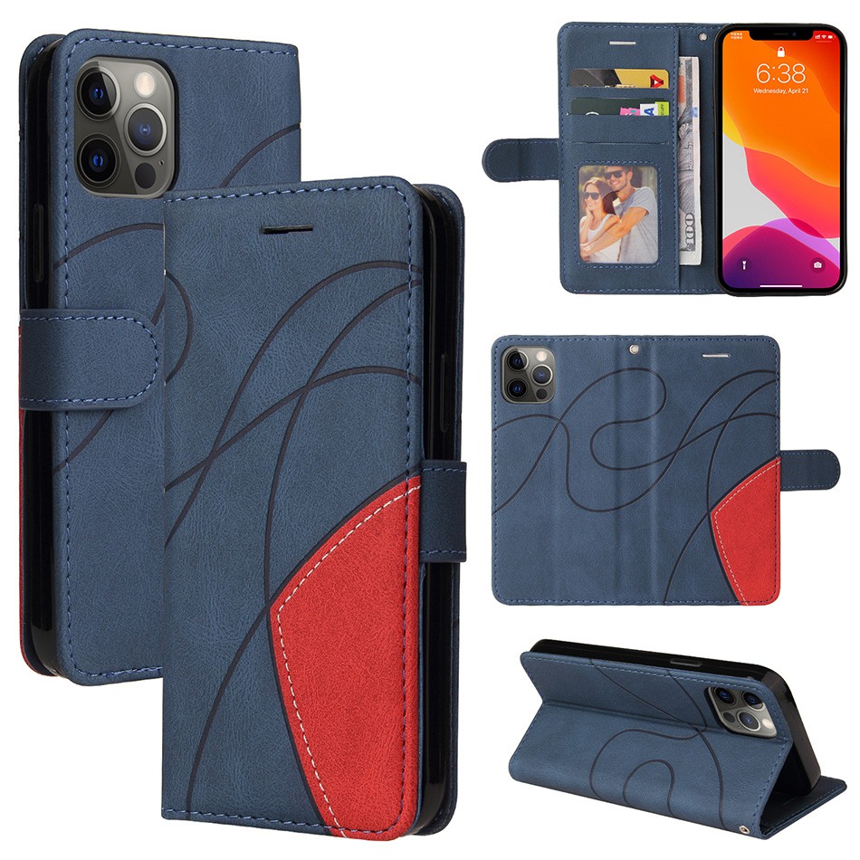 Bao Da Điện Thoại Dạng Ví Nắp Lật Nam Châm Có Ngăn Đựng Thẻ Và Giá Đỡ Cho Iphone11 Pro 12 Mini 12 Pro Max 11 Pro Xr Xs Max Ipx Ốp
