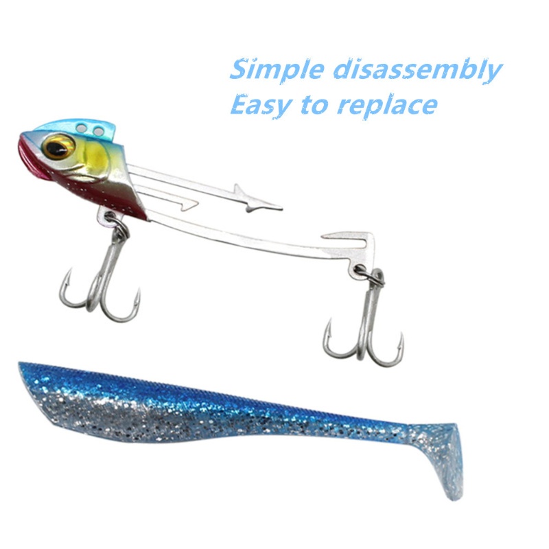 QQ Bộ Mồi Câu Cá Giả Hình Chữ T Bằng PVC Mềm Phản Quang