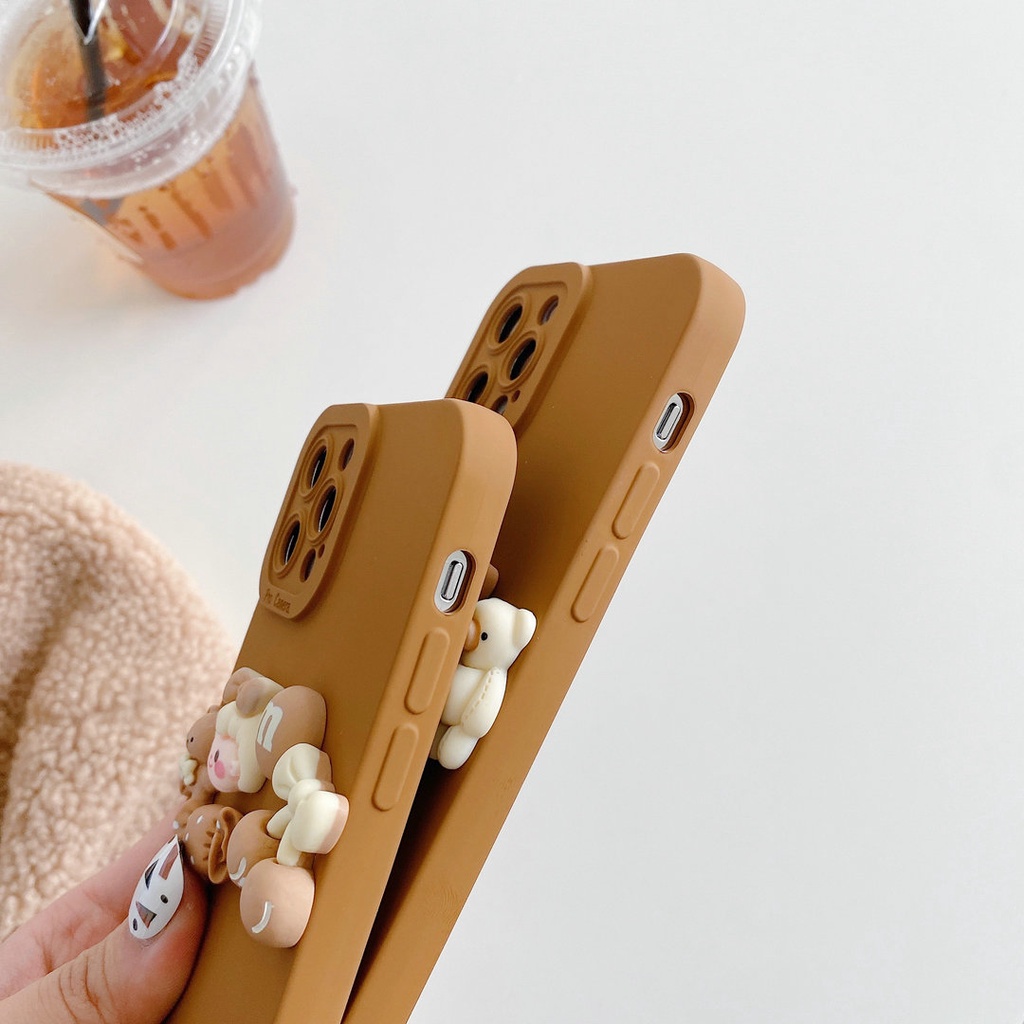 Xiaomi Mi 11 10 Lite Ultra 10T 11T POCO F3 M4 M3 Pro Redmi 9T 9A 9C 8A Note 11S 10S  9 10 8 Pro 4G 5G Cute Strawberry Bear Cartoon Shockproof Silicon Soft Phone Back Case TY 18