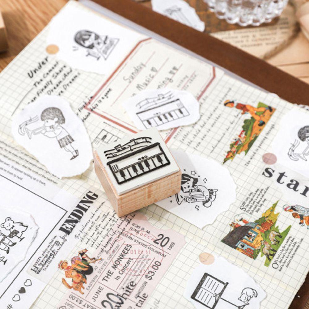 Con Dấu Bằng Gỗ Cao Su Dùng Trang Trí Sổ Tay DIY