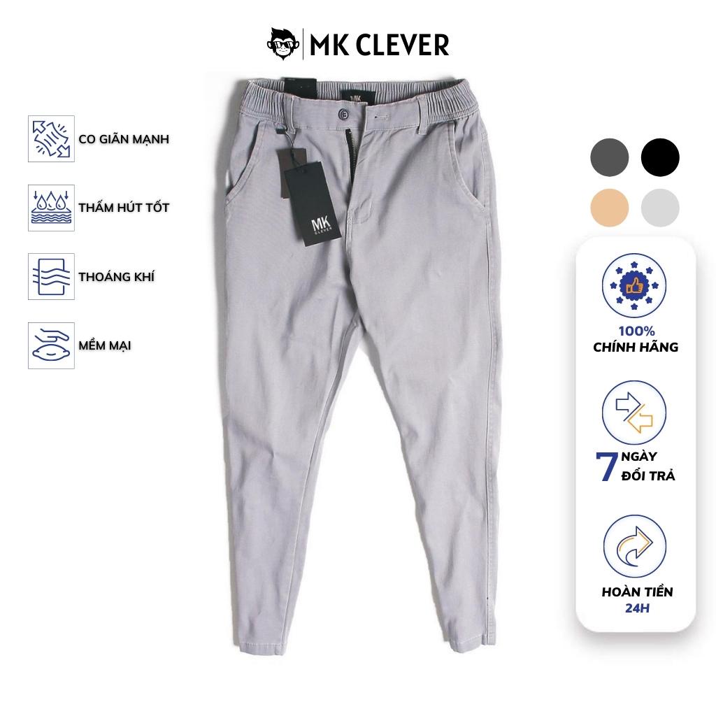 Quần kaki nam slimfit pants, lưng thun, chất vải mềm mịn, ống suông (sz: M - XXL) MK Clever - QKX06