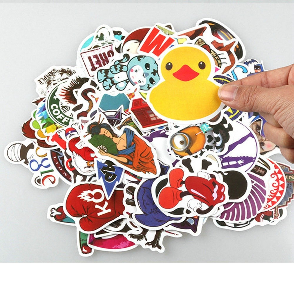 100 Miếng dán phong cách graffiti dễ thương trang trí xe hơi/ ván trượt/ laptop