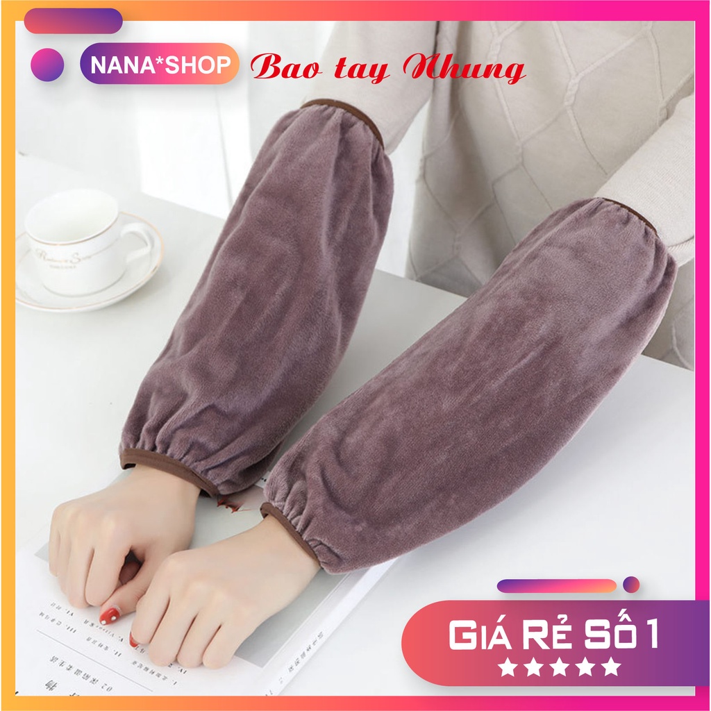 Bao tay chống bám bẩn quần áo chất nhung mềm mại sử dụng khi đi học làm văn phòng và dọn dẹp nhà cửa